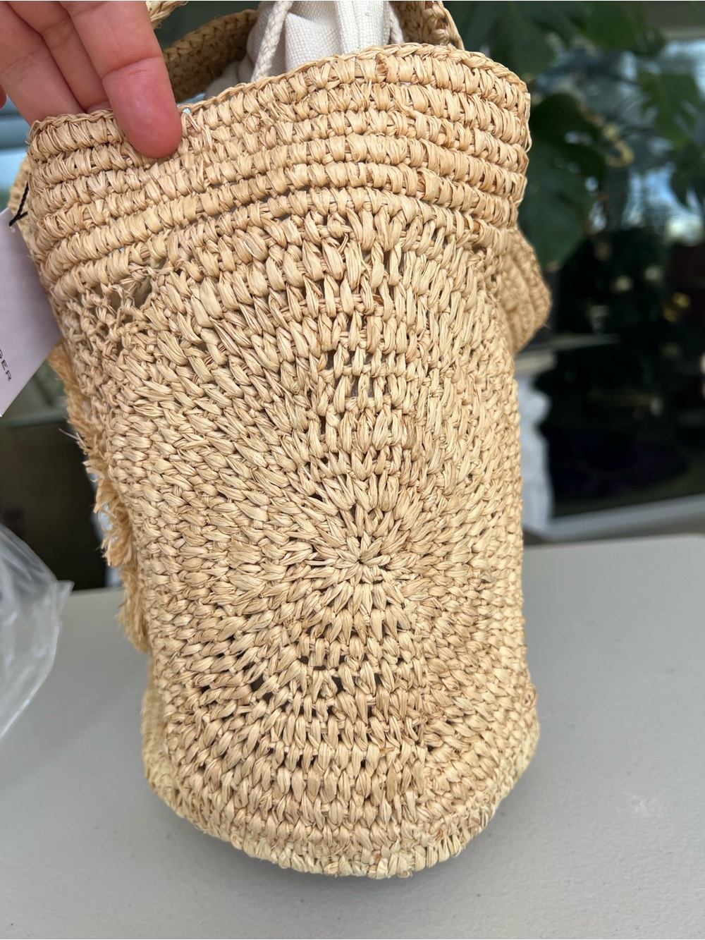 KURT GEIGER Raffia Evil Eye Basket tote beige natural NWT - Picture 10 of 17